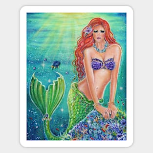 Mermaids world by Renee Lavoie Sticker